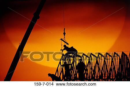 Site, Construction, Silhouette, Worker, Building, One View Large Photo Image Picture - Site, Construction, Silhouette, Worker, Building, One. Fotosearch