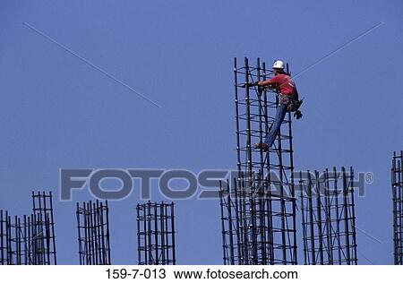 Stock Image - Workman, Construction, One, Day, Working, Construction, Worker. Fotosearch