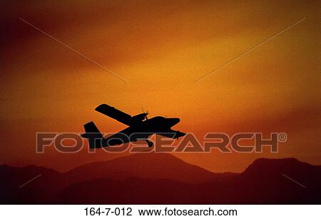 Stock Image - Otter, Plane, Business, Flight, Sunrise, Twin, Airplane. Fotosearch
