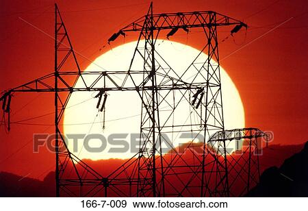 Technology, Sunrise, Towers, Sky, Lines, Sun, Planet View Large Photo Image Stock Photo - Technology, Sunrise, Towers, Sky, Lines, Sun, Planet. Fotosearch