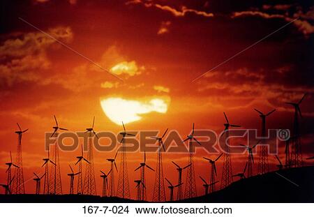 Picture - Sun, Rotation, Sunrise, Industry, Harnessing, Turbine, High. Fotosearch