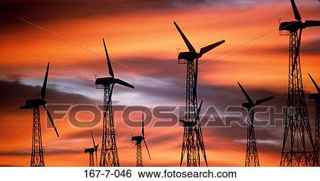 Sunset, Resource, Ecology, Energy, Produce, Spinning, Wind View Large Photo Image Stock Photograph - Sunset, Resource, Ecology, Energy, Produce, Spinning, Wind. Fotosearch