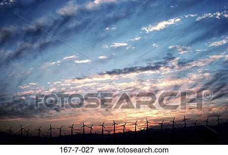 Sunset, Tech, Clouds, Alternative, Power, Wind, High View Large Photo Image Stock Photo - Sunset, Tech, Clouds, Alternative, Power, Wind, High. Fotosearch