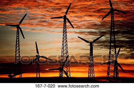 Wind, Green, Turbines, Energy, Rotation, Sunset, Source View Large Photo Image Stock Image - Wind, Green, Turbines, Energy, Rotation, Sunset, Source. Fotosearch
