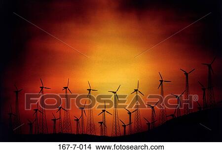Picture - Windmill, Energy, Turbine, High, Produce, Technology, Industry. Fotosearch