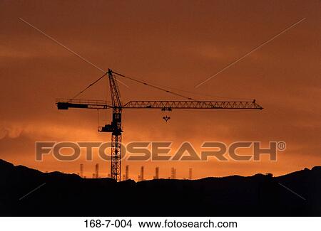 Construction, Construction, Crane, Site, Sunset, Outside, Construction View Large Photo Image Picture - Construction, Construction, Crane, Site, Sunset, Outside, Construction. Fotosearch