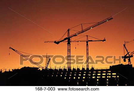 Construction, Construction, Silhouette, Construction, Crane, Industry, Cranes View Large Photo Image Stock Image - Construction, Construction, Silhouette, Construction, Crane, Industry, Cranes. Fotosearch