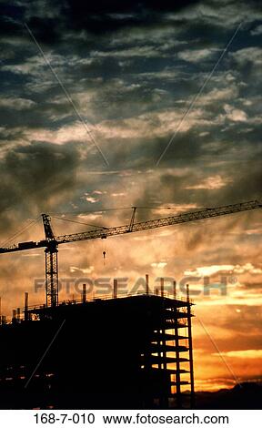 Crane, Silhouette, Construction, Day, Cranes, Industry, Construction View Large Photo Image Stock Image - Crane, Silhouette, Construction, Day, Cranes, Industry, Construction. Fotosearch