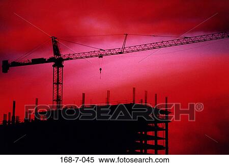 Cranes, Crane, Sunrise, Construction, Industry, Construction, Construction View Large Photo Image Stock Photography - Cranes, Crane, Sunrise, Construction, Industry, Construction, Construction. Fotosearch