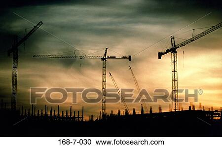 Industrial, Construction, Industry, Sunrise, Outdoors, Construction, Construction View Large Photo Image Stock Image - Industrial, Construction, Industry, Sunrise, Outdoors, Construction, Construction. Fotosearch