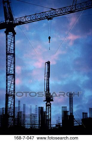 Industrial, Silhouette, Construction, Site, Construction, Outside, Industry View Large Photo Image Stock Photo - Industrial, Silhouette, Construction, Site, Construction, Outside, Industry. Fotosearch