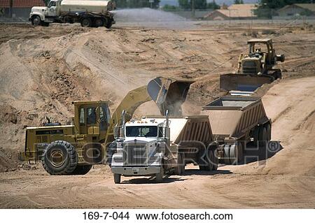 Earth, Commercial, Working, Sunrise, Heavy, Outside, Macinery View Large Photo Image Picture - Earth, Commercial, Working, Sunrise, Heavy, Outside, Macinery. Fotosearch