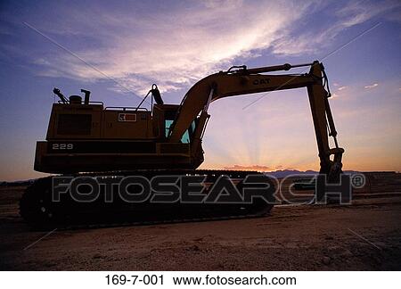 Equipment, Outside, Building, Work, Sunrise, Earth, Caterpillar View Large Photo Image Stock Image - Equipment, Outside, Building, Work, Sunrise, Earth, Caterpillar. Fotosearch