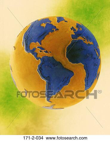 Picture - International, World, Globes, Planet, Continents, Worldwide, Colorful. Fotosearch