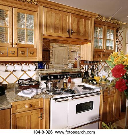 Kitchen, Spaces, Indoors, Cabinetry, Furnishing, Classic View Large Photo Image Stock Photograph - Kitchen, Spaces, Indoors, Cabinetry, Furnishing, Classic. Fotosearch