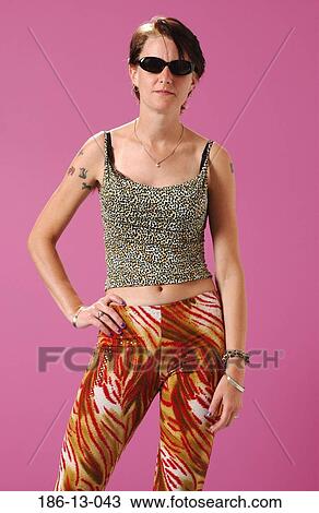 Stock Image - Caucasian, Thirtysomething, Sunglasses, Dropout, People, Waist, People. Fotosearch