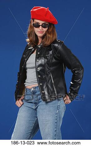 Stock Image - People, Artist, Beret, Knockout, Individuality, Portrait, 30's. Fotosearch