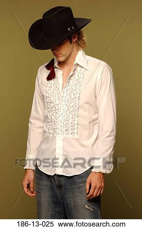 Stock Photography - Up, Looking, Character, Stereo, Cowboy. Fotosearch