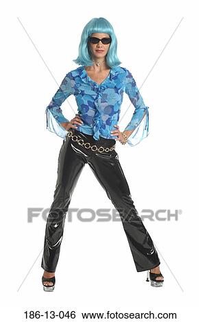 Stock Photograph - Wig, Stereo, Leatherpants, Cool, Length, Full. Fotosearch