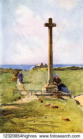 A Breton Calvaire. Colour illustration from the book France by Gordon Home published 1918 View Large Photo Image Stock Photograph - A Breton Calvaire. Colour illustration from the book France by Gordon Home published 1918. Fotosearch