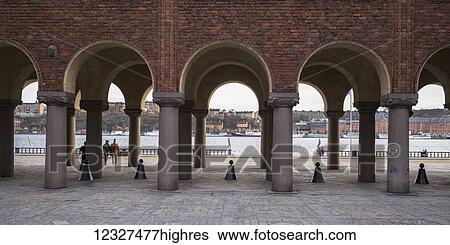 A brick wall with arches and pillars, Stockholm City Hall; Stockholm, Sweden View Large Photo Image Stock Photograph - A brick wall with arches and pillars, Stockholm City Hall; Stockholm, Sweden. Fotosearch