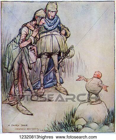 Stock Photograph - A Fairy Tale. From the picture by Harold C Earnshaw from the book Princess Marie-Jos's Children's Book published 1916.. Fotosearch