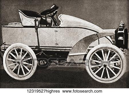 Stock Photograph - A Gardner-Serpollet steam-powered car. From The Pageant of the Century, published 1934.. Fotosearch