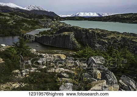 Stock Photograph - A glacial meltwater lake along the South Klondike Highway; Yukon, Canada. Fotosearch