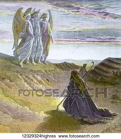 A hand coloured magic lantern slide circa 1900. Abraham and the three angels View Large Photo Image Stock Photograph - A hand coloured magic lantern slide circa 1900. Abraham and the three angels. Fotosearch