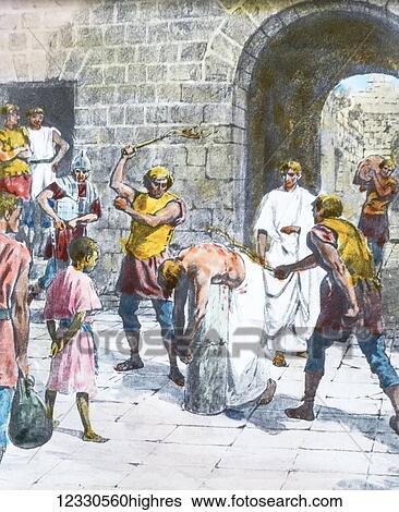 A hand coloured magic lantern slide circa 1900. Series The life of jesus of Nazareth. THE SCOURGING AT THE PILLAR But Pilate spoke to them again, wishing to release Jesus. But they kept shouting, saying Crucify him! Crucify him! And he said to them a... View Large Photo Image Stock Photograph - A hand coloured magic lantern slide circa 1900. Series The life of jesus of Nazareth. THE SCOURGING AT THE PILLAR But Pilate spoke to them again, wishing to release Jesus. But they kept shouting, saying Crucify him! Crucify him! And he said to them a.... Fotosearch