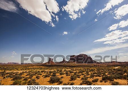 Stock Photograph - A rugged rock formation in the desert; Arizona, United States of America. Fotosearch