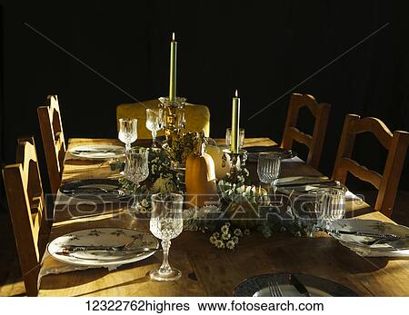 A table set for formal dining View Large Photo Image Stock Photograph - A table set for formal dining. Fotosearch