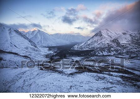 Stock Photograph - Aerial view of the Ogilvie Mountains while flying along the Dempster Highway; Yukon, Canada. Fotosearch