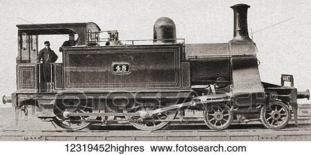 Stock Photograph - An engine from the 0rth London Railway in 1900. From The Pageant of the Century, published 1934.. Fotosearch