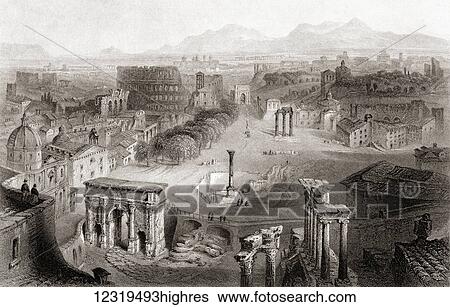 Stock Photograph - Ancient Rome from The Capitoline Hill, Italy.. Fotosearch