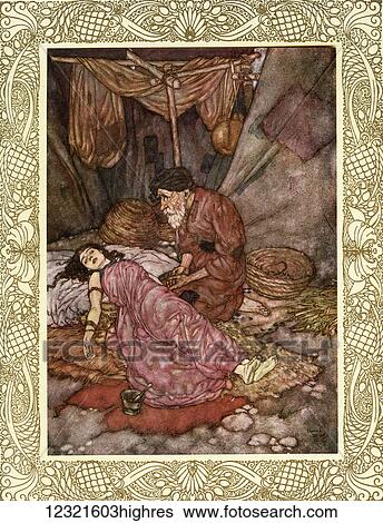 Stock Photograph - And that inverted Bowl we call The Sky, Whereunder crawling coop'd we live and die, Lift not your hands to It for help - for It As impotently rolls as you or I. Illustration by Edmund Dulac from the Rubaiyat of Omar Khayyam, published 1909.. Fotosearch
