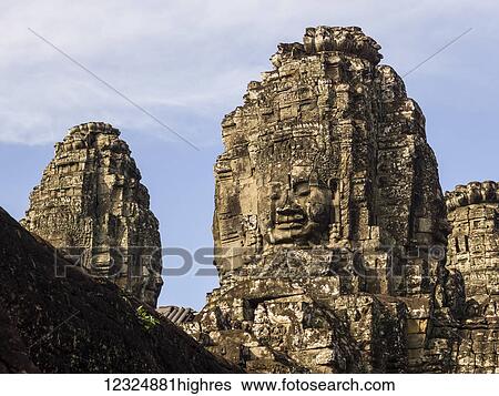 Stock Photograph - Angkor Thom, Angkor Archeological Park; Krong Siem Reap, Siem Reap Province, Cambodia. Fotosearch