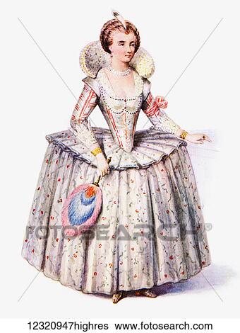 Stock Photograph - Anne of Denmark, 1574 to 1619. Queen consort of Scotland, England and Ireland as the wife of King James VI and I. From the book The Connoisseur Illustrated published 1903.. Fotosearch