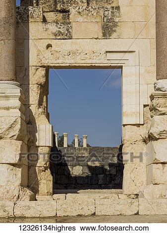 Stock Photograph - Archaeological site in Lower Galilee; Beit Shean, North District, Israel. Fotosearch