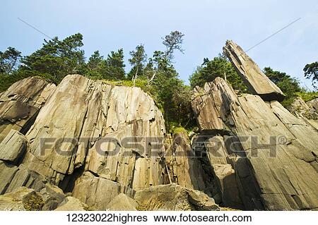 Balancing Rock, basalt rock cliffs, Bay of Fundy; Long Island, Nova Scotia, Canada View Large Photo Image Stock Photograph - Balancing Rock, basalt rock cliffs, Bay of Fundy; Long Island, Nova Scotia, Canada. Fotosearch