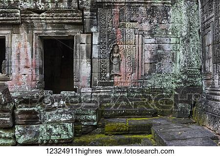 Stock Photograph - Banteay Kdei Temple, a Buddhist temple, meaning A Citadel of Chambers; Siem Reap Province, Cambodia. Fotosearch