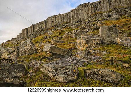 Basalt columns in Iceland are eroding and crumbling, Snaefellsness Peninsula; Iceland View Large Photo Image Stock Photograph - Basalt columns in Iceland are eroding and crumbling, Snaefellsness Peninsula; Iceland. Fotosearch