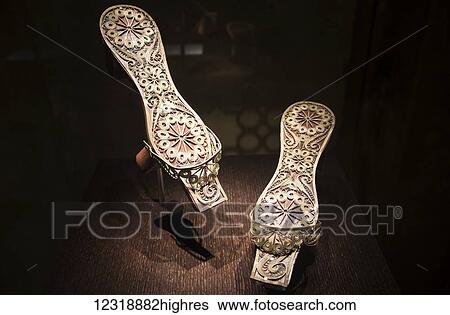 Bath shoes on display at the Palace of the Shirvanshahs; Baku, Azerbaijan View Large Photo Image Stock Photograph - Bath shoes on display at the Palace of the Shirvanshahs; Baku, Azerbaijan. Fotosearch