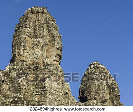 Stock Photograph - Bayon Temple, Angkor Thom, Angkor Archeological Park; Krong Siem Reap, Siem Reap Province, Cambodia. Fotosearch