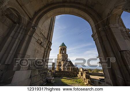 Stock Photograph - Bell tower of Bagrati Cathedral; Kutaisi, Imereti, Georgia. Fotosearch