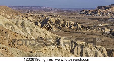 Stock Photograph - Ben-Gurion�s burial site, which is set in an incredible location overlooking one of the most striking and impressive views in the Negev; Har Hanegev Hatzfoni, South District, Israel. Fotosearch