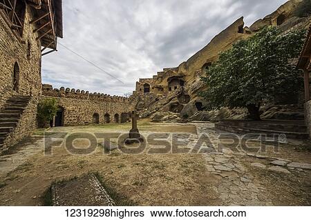 Central courtyard of the main lavra of the David Gareja monastery complex; Kakheti, Georgia View Large Photo Image Stock Photograph - Central courtyard of the main lavra of the David Gareja monastery complex; Kakheti, Georgia. Fotosearch