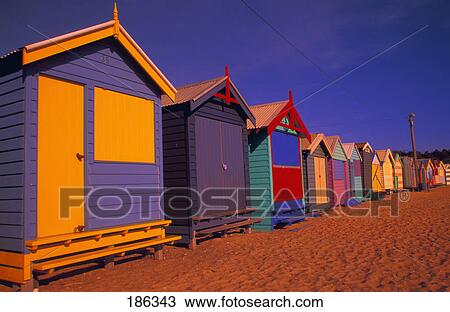 Change cabins on beach View Large Photo Image Stock Image - Change cabins on beach. Fotosearch