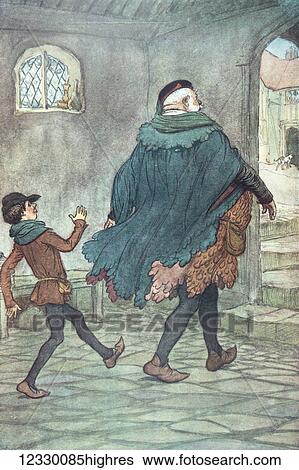 Charles Dickens. The Merry Wives of Windsor. Illustration by Hugh Thompson London 1910. Exeunt Falstaff and Robin. Man leaving building with little man following marching behind View Large Photo Image Stock Photograph - Charles Dickens. The Merry Wives of Windsor. Illustration by Hugh Thompson London 1910. Exeunt Falstaff and Robin. Man leaving building with little man following marching behind. Fotosearch