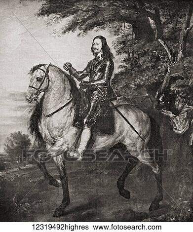 Stock Photograph - Charles I, 1600 1649. King of England, Scotland, and Ireland. From The Con0isseur Illustrated, publushed 1916.. Fotosearch